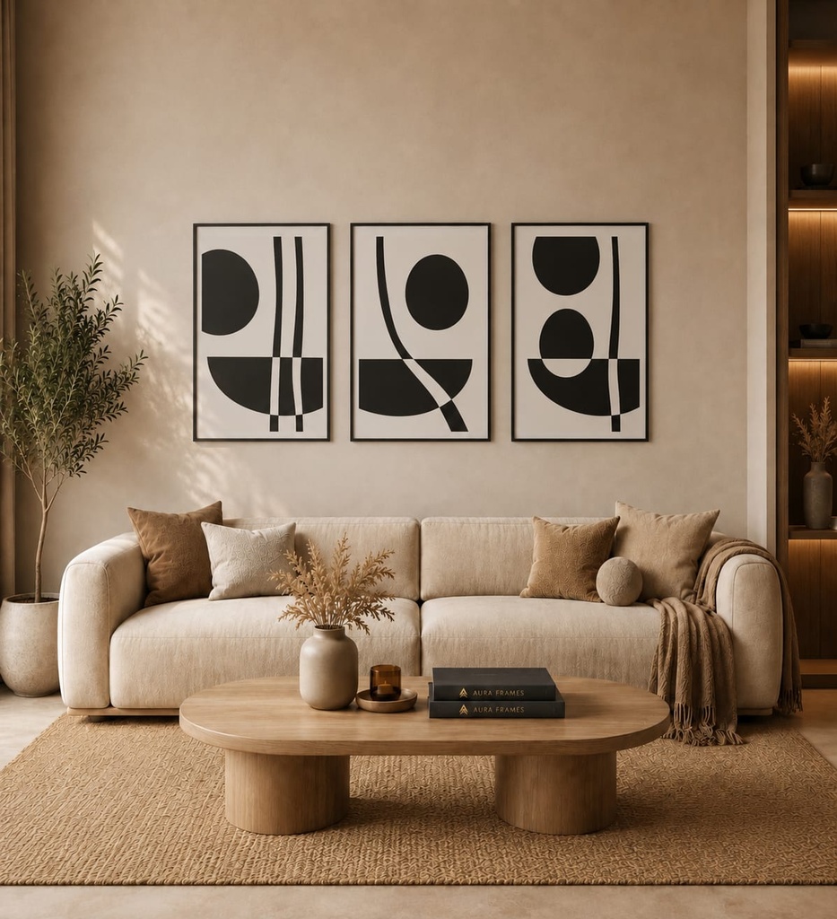 Monochrome Balance (3 Frames 40*60 CM, BLACK)