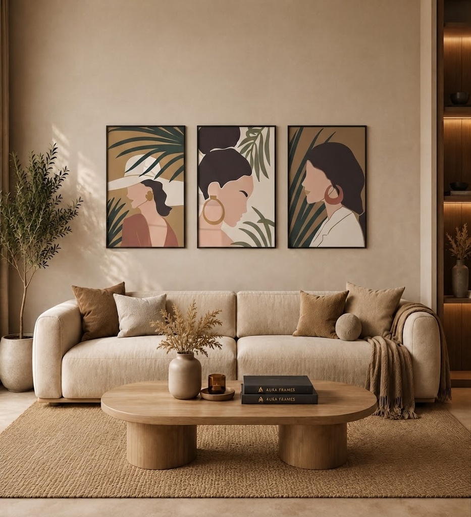 Muse & Vine (3 Frames 40*60 CM, BLACK)