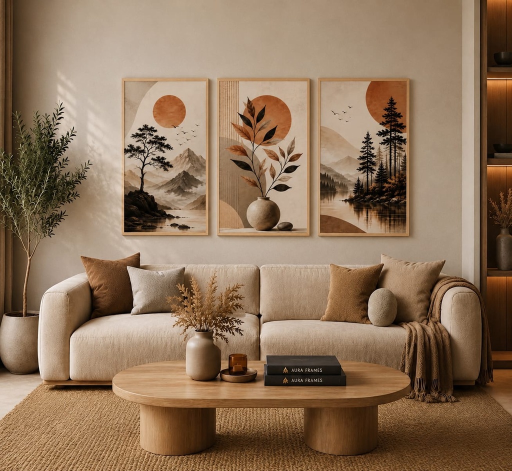 Terra Nature Triptych (3 Frames 40*60 CM, BLACK)
