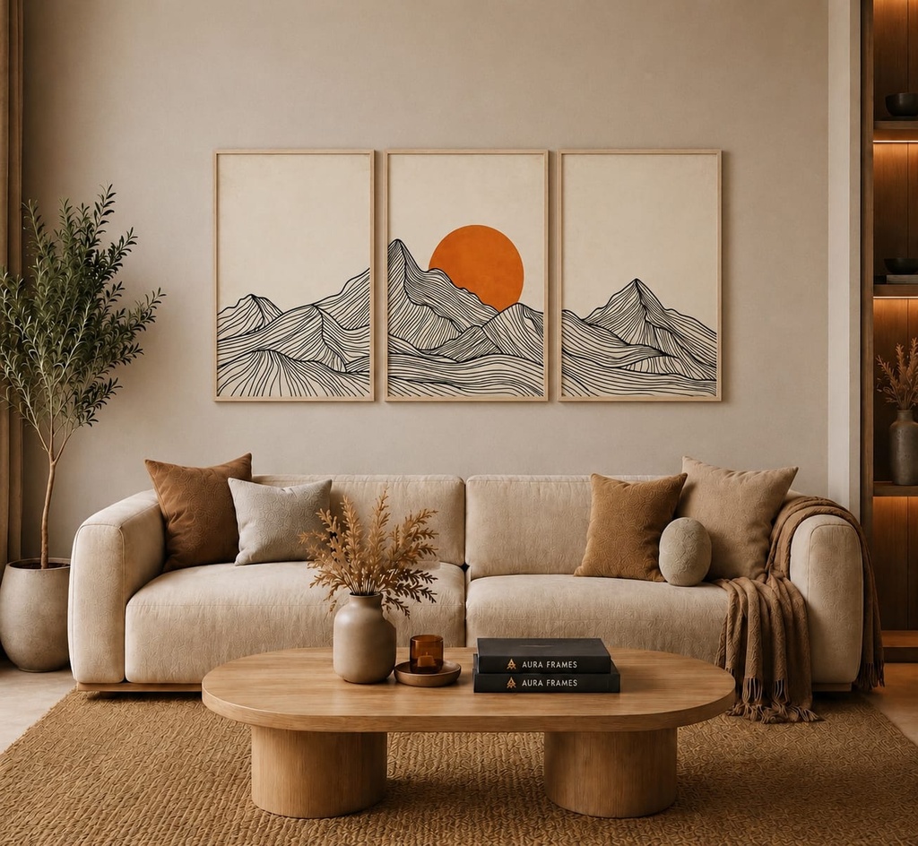 Desert Line Trio (3 Frames 40*60 CM, BLACK)