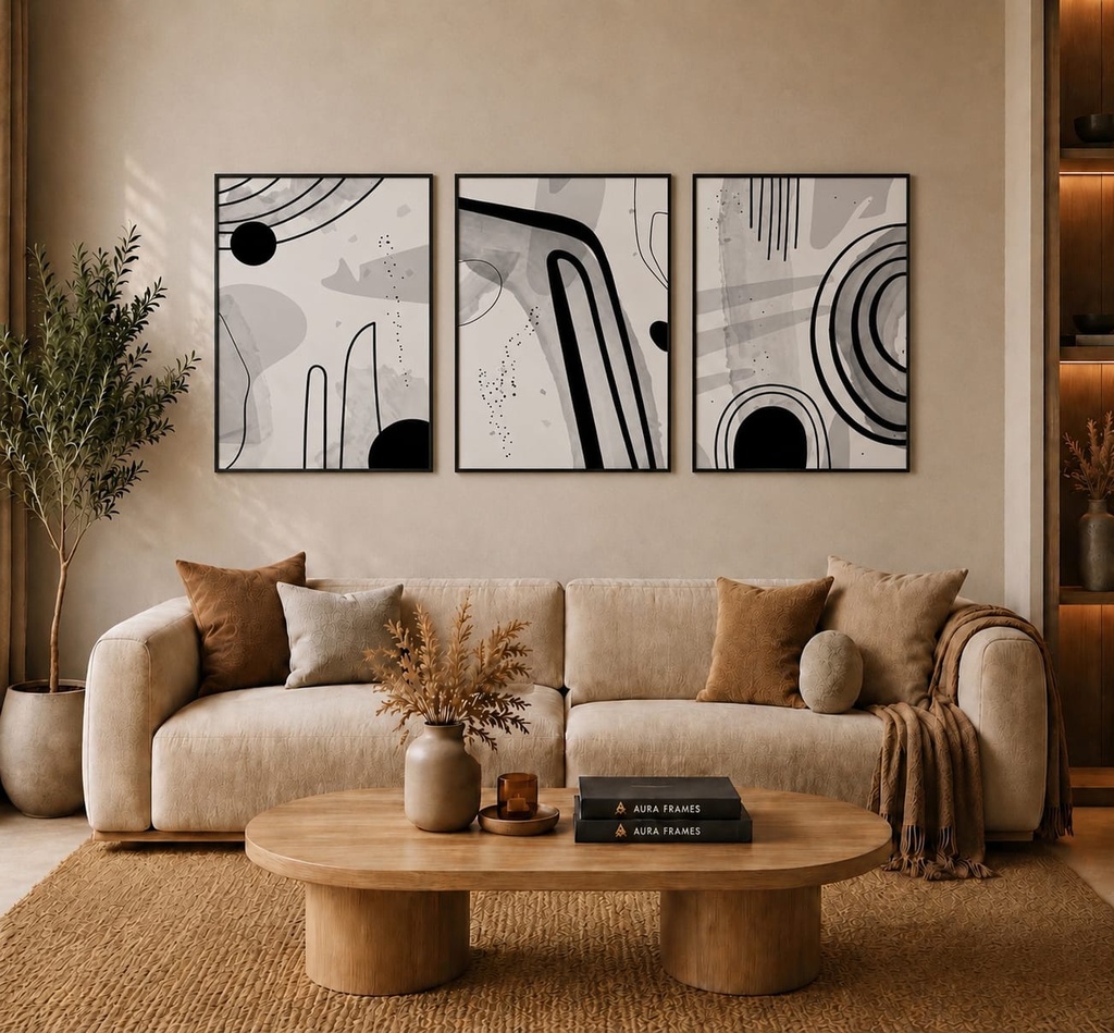 Desert Flight Triptych (3 Frames 40*60 CM, BLACK)