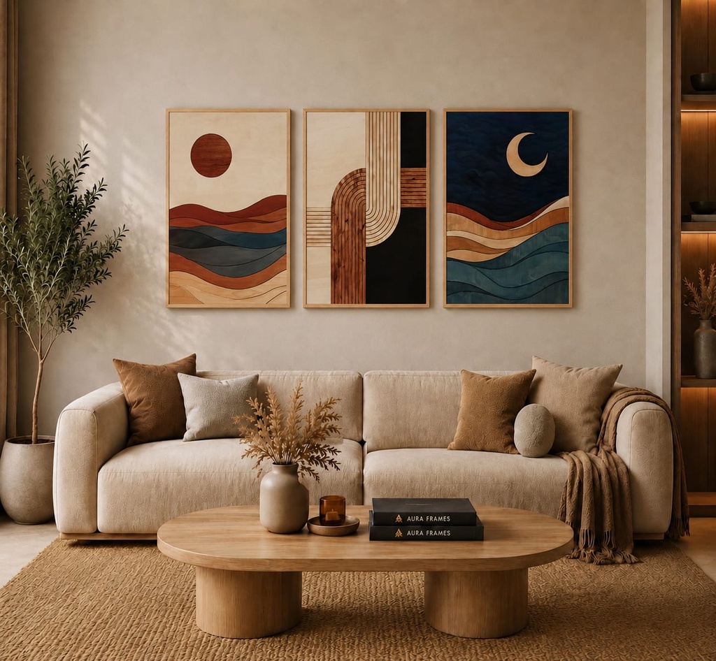 Sunset Flight Triptych (3 Frames 40*60 CM, BLACK)