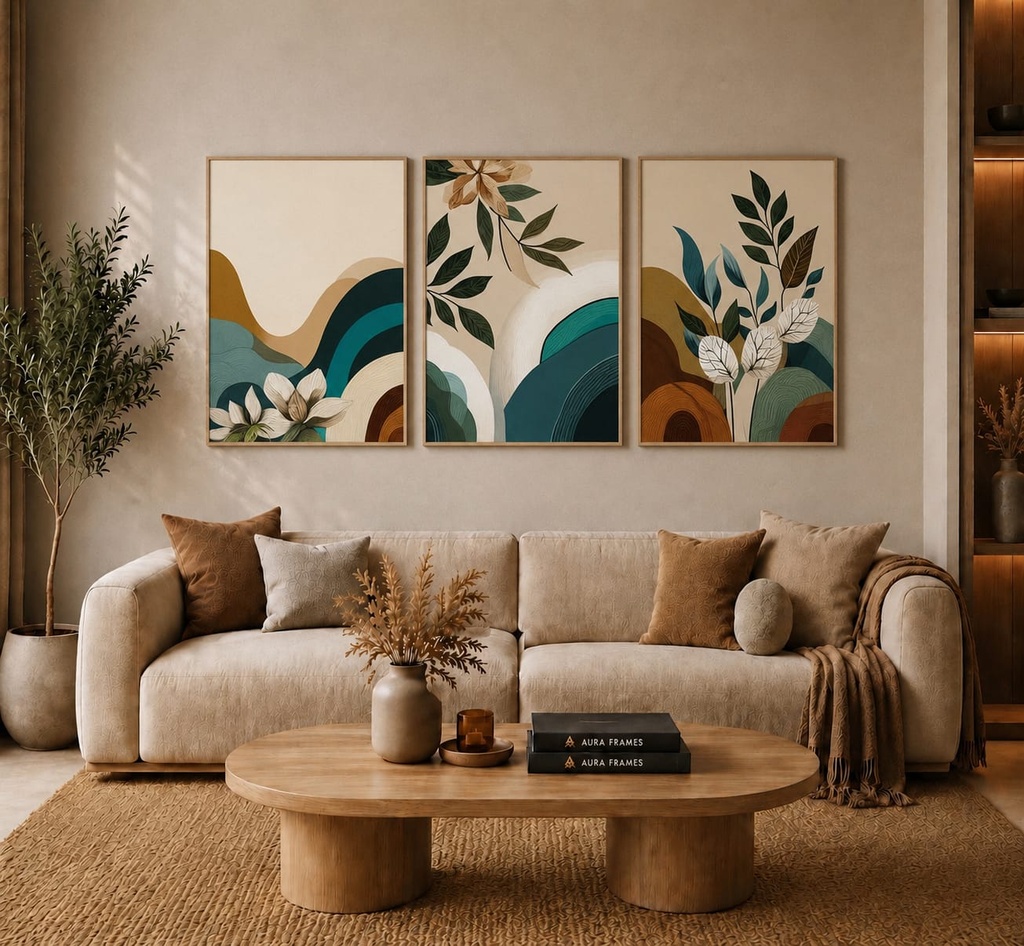 Earthy Botanicals (3 Frames 40*60 CM, BLACK)