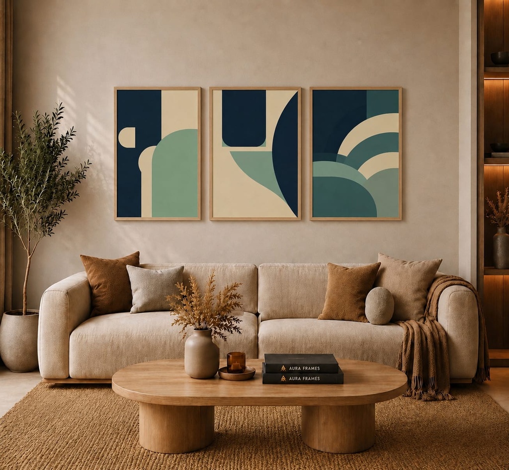 Earthy Geometry (3 Frames 40*60 CM, BLACK)