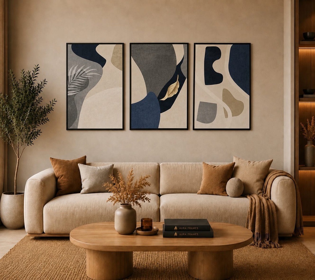 Midnight Flow Triptych (3 Frames 40*60 CM, BLACK)