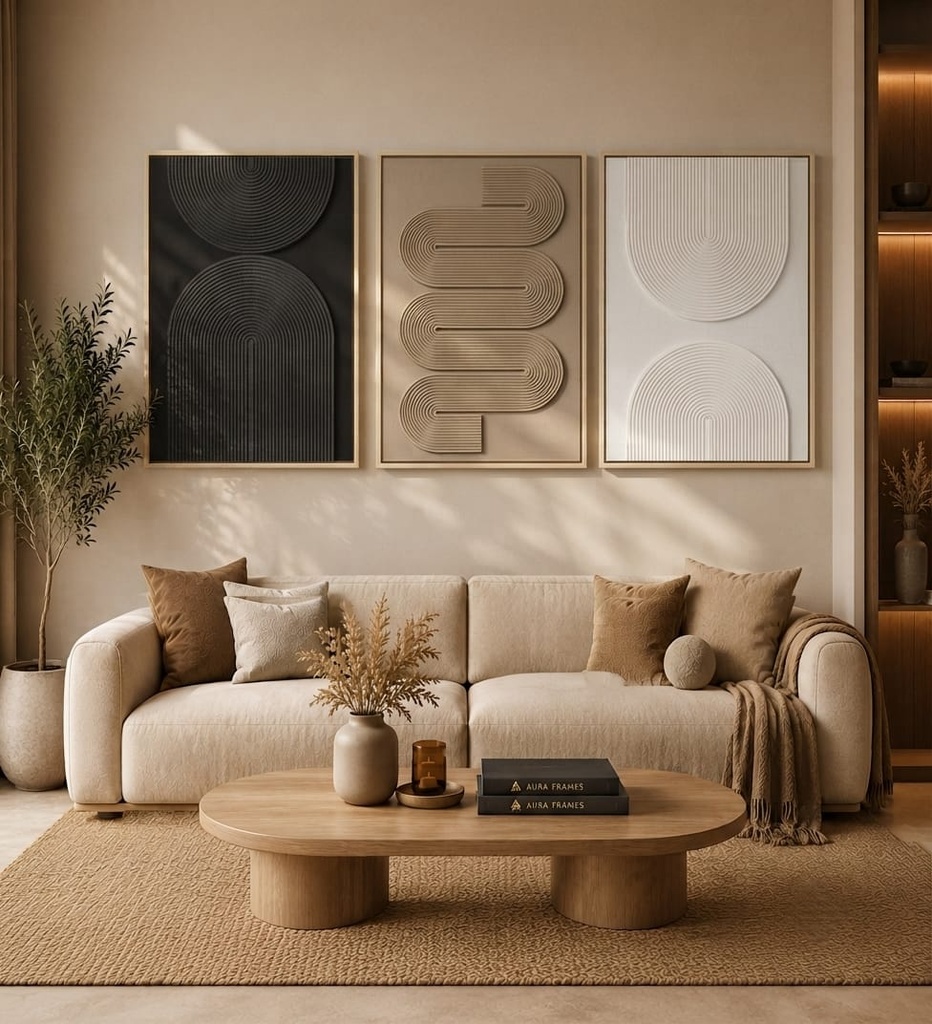 Arc Harmony Set (3 Frames 40*60 CM, BLACK)